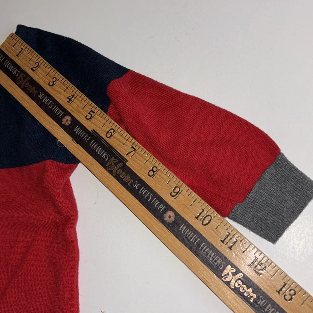 Toobydoo Red and blue sweater onesie 18-24 month Snap bottom ToobyDoo